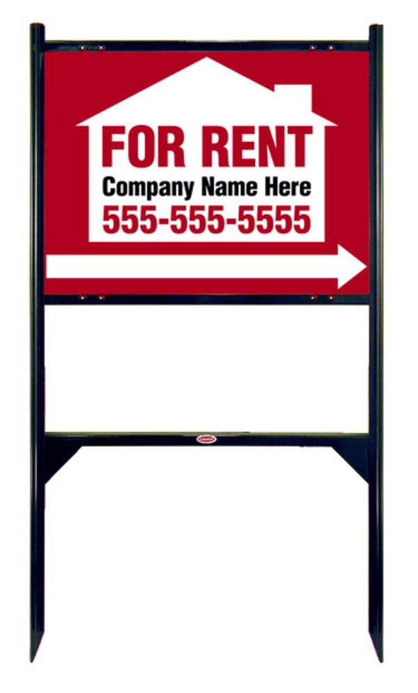 For Rent Angle Iron Sign Units with Space for Company Name, 18h x 24w, Black